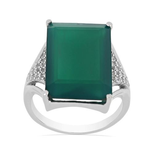 12.00 CT GREEN ONYX STERLING SILVER RINGS #VR012683